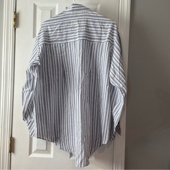 New Commense Gray Striped Shorts Set S US 6 Long Sleeves Pockets Oversized NWT - Picture 10 of 16